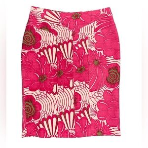 Tracy Reese Lined Floral Wool Pencil Skirt Size 10